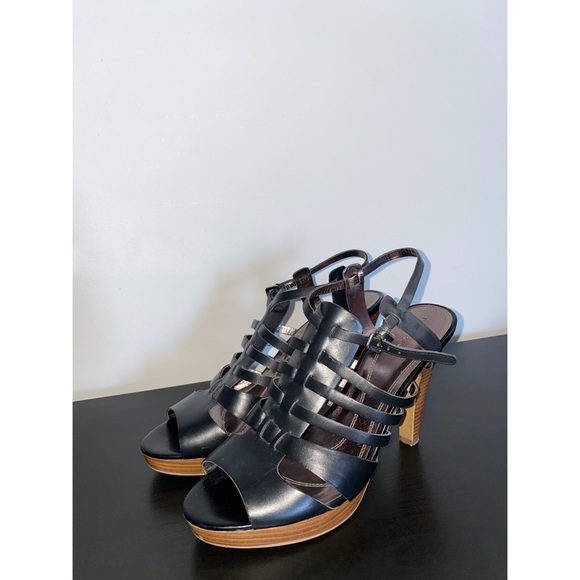 Tahari Black Open Toe High Heels - Picture 1 of 4